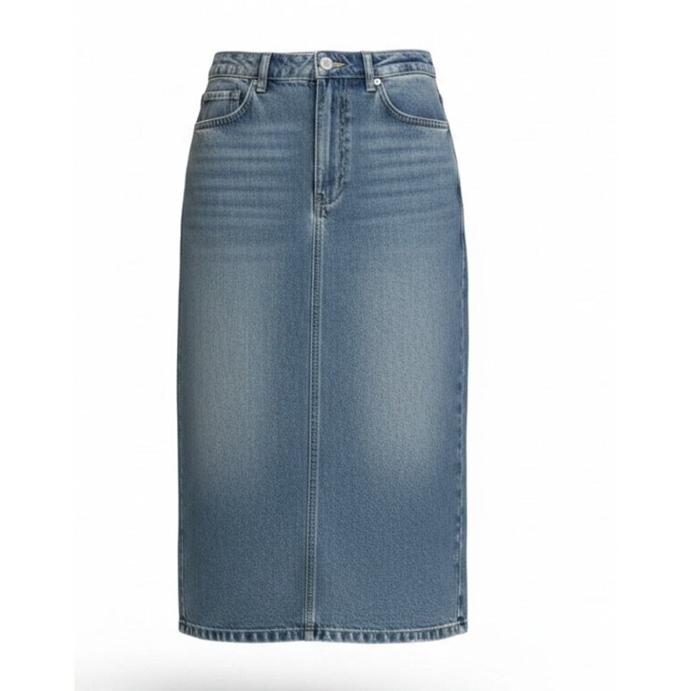 Carbon2Cobalt Indigo Denim Midi Pencil Skirt Size 8